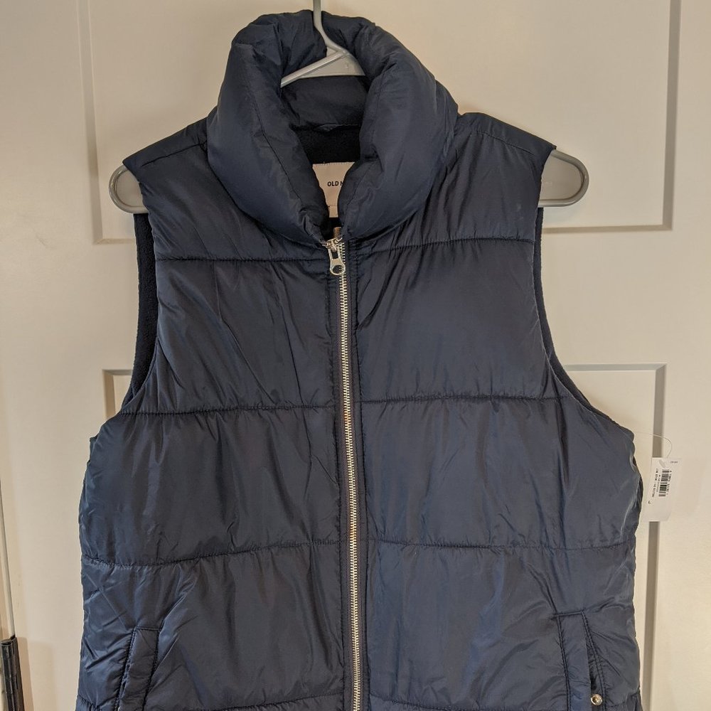 Blue puffy vest